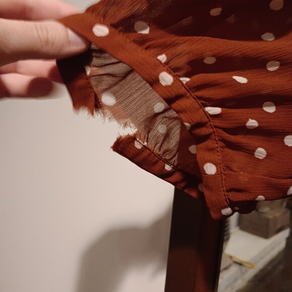 Smocked-Waist Mini Dress in Inkspot Dots Size Medium *flawed* - Picture 5 of 8